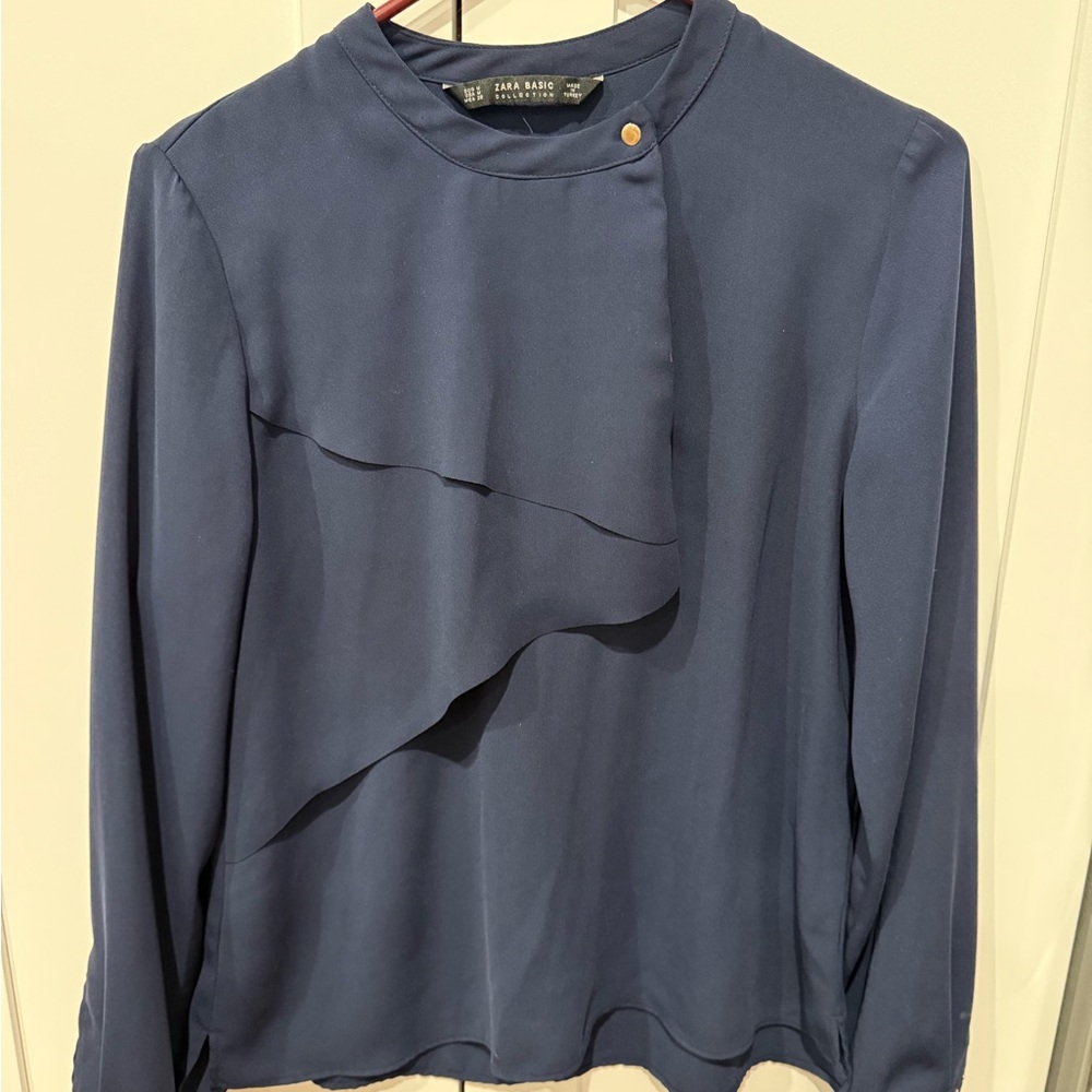 Zara Elegant Midnight Blue Blouse